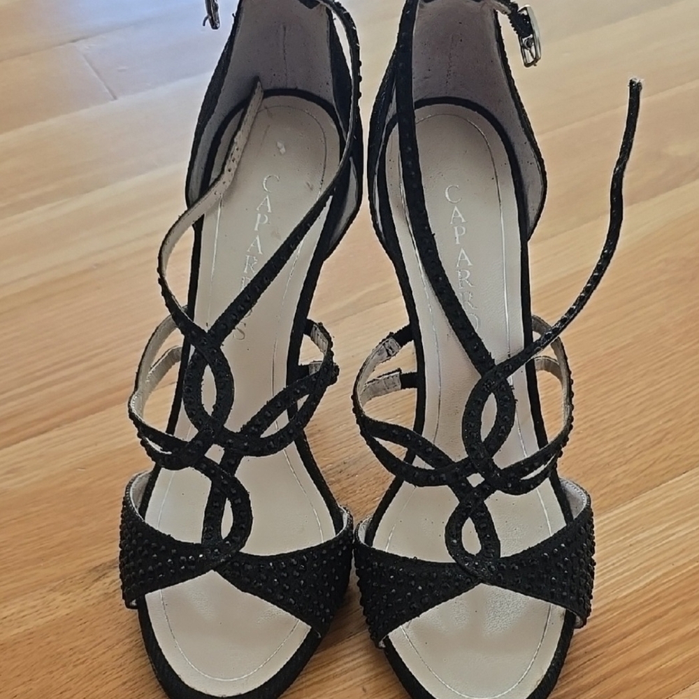 Caparros Black Strappy Women's Heels